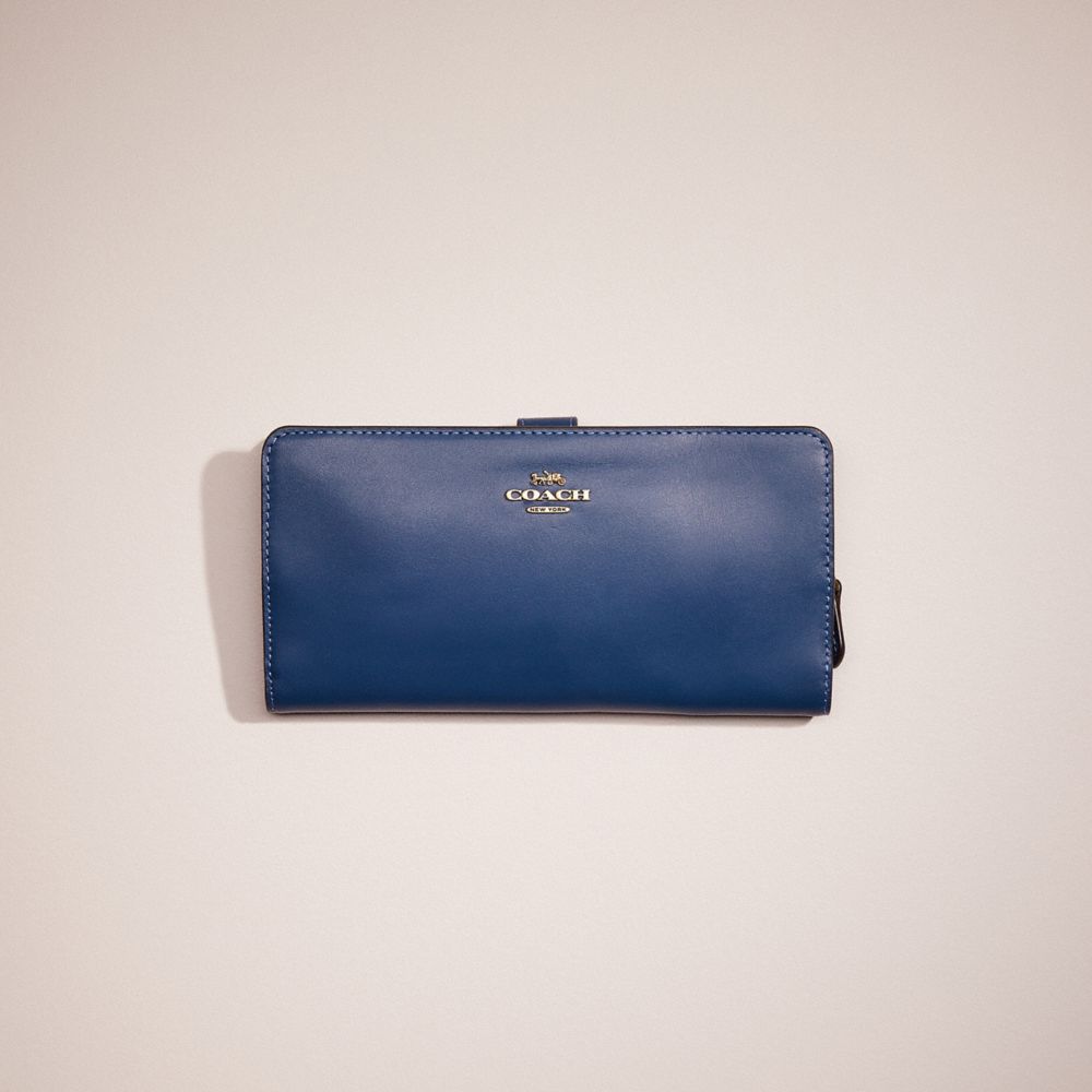 CL520 - Restored Skinny Wallet Brass/Deep Blue