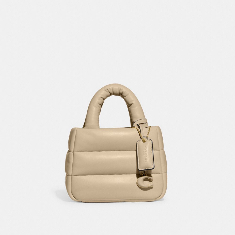 COACH CL592 Mini Pillow Tote Brass/Ivory