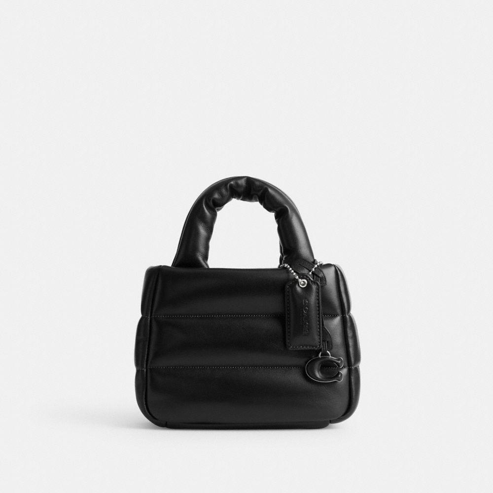 COACH CL592 Mini Pillow Tote Bag SILVER/BLACK