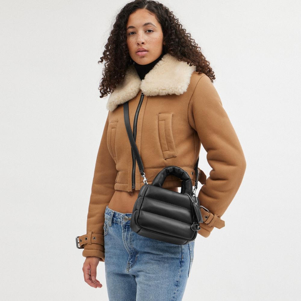 迷你豐盈絎縫托特手袋