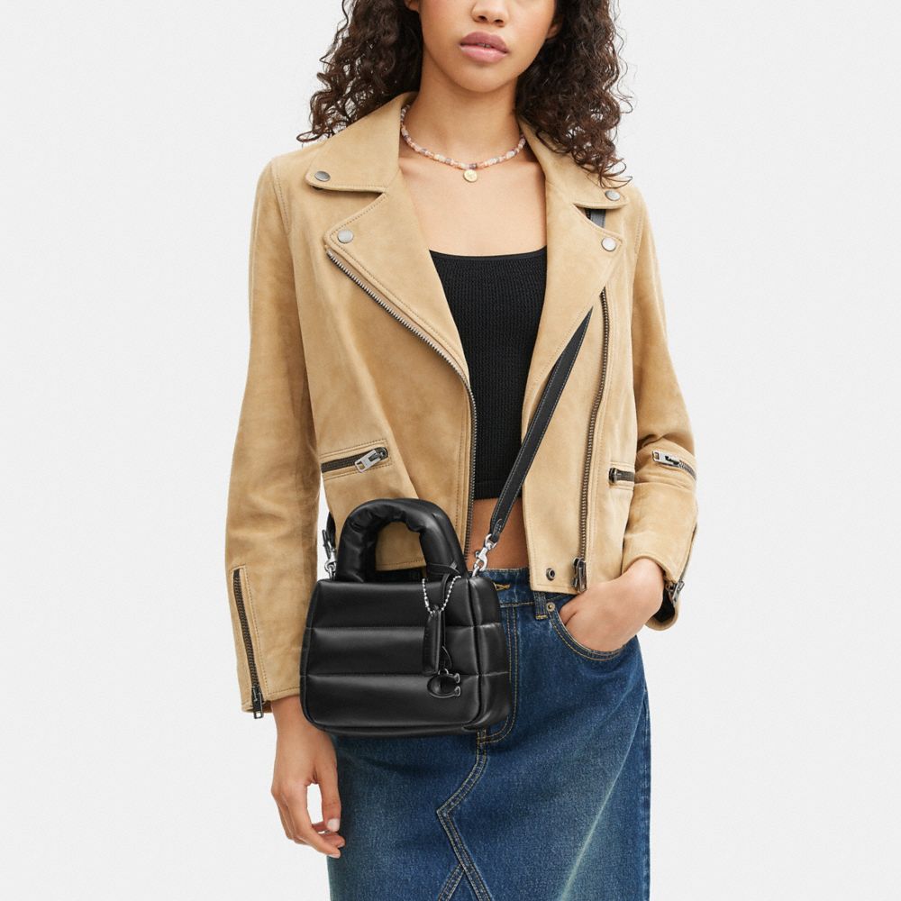 迷你豐盈絎縫托特手袋