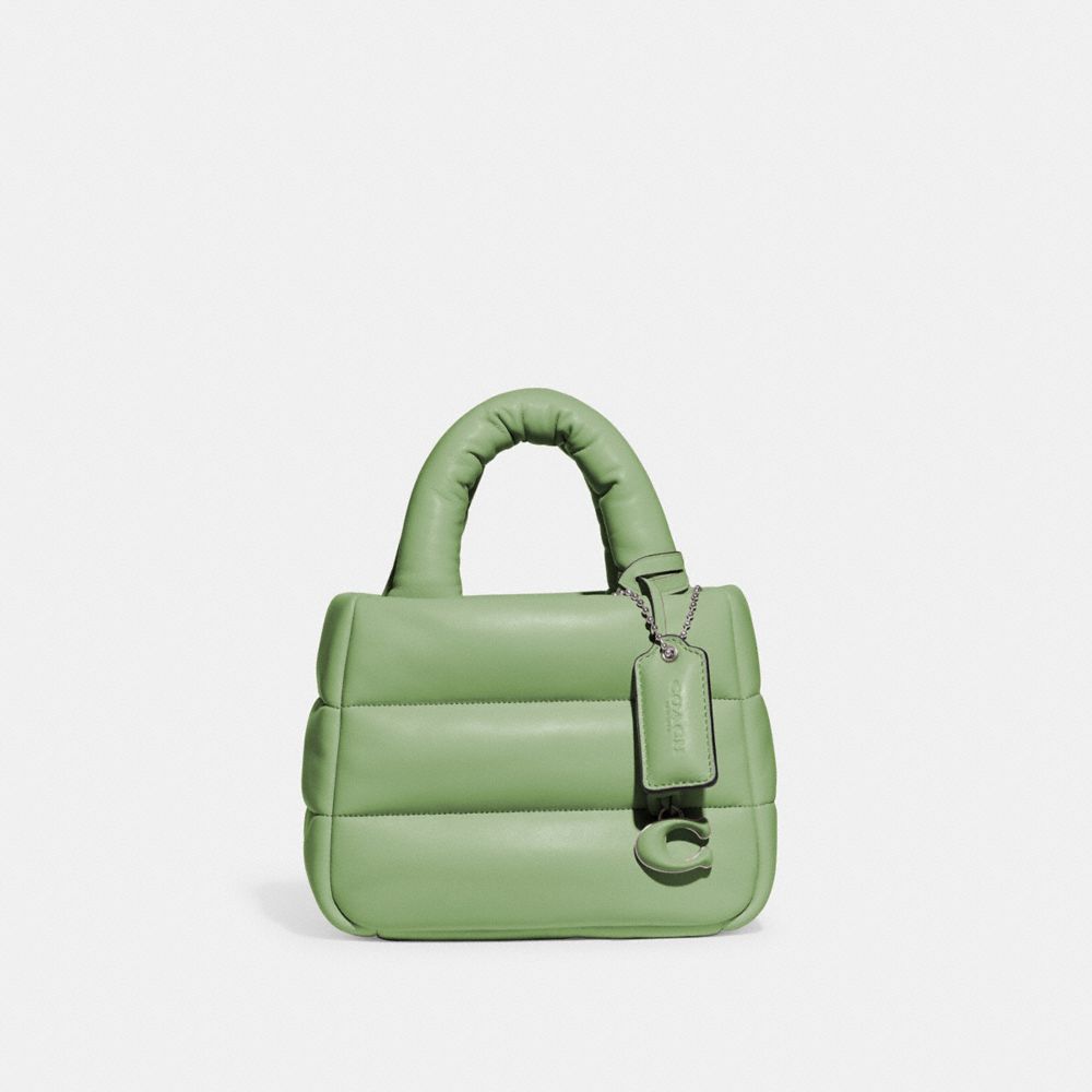 COACH CL592 Mini Pillow Tote Bag SILVER/PALE PISTACHIO