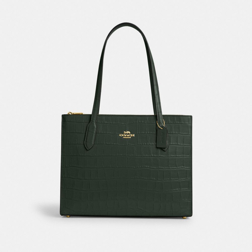 COACH CL654 Nina Tote Gold/Amazon Green