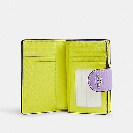 COACH CL681 Medium Corner Zip Wallet In Colorblock Sv/Bright-Mandarin-Multi