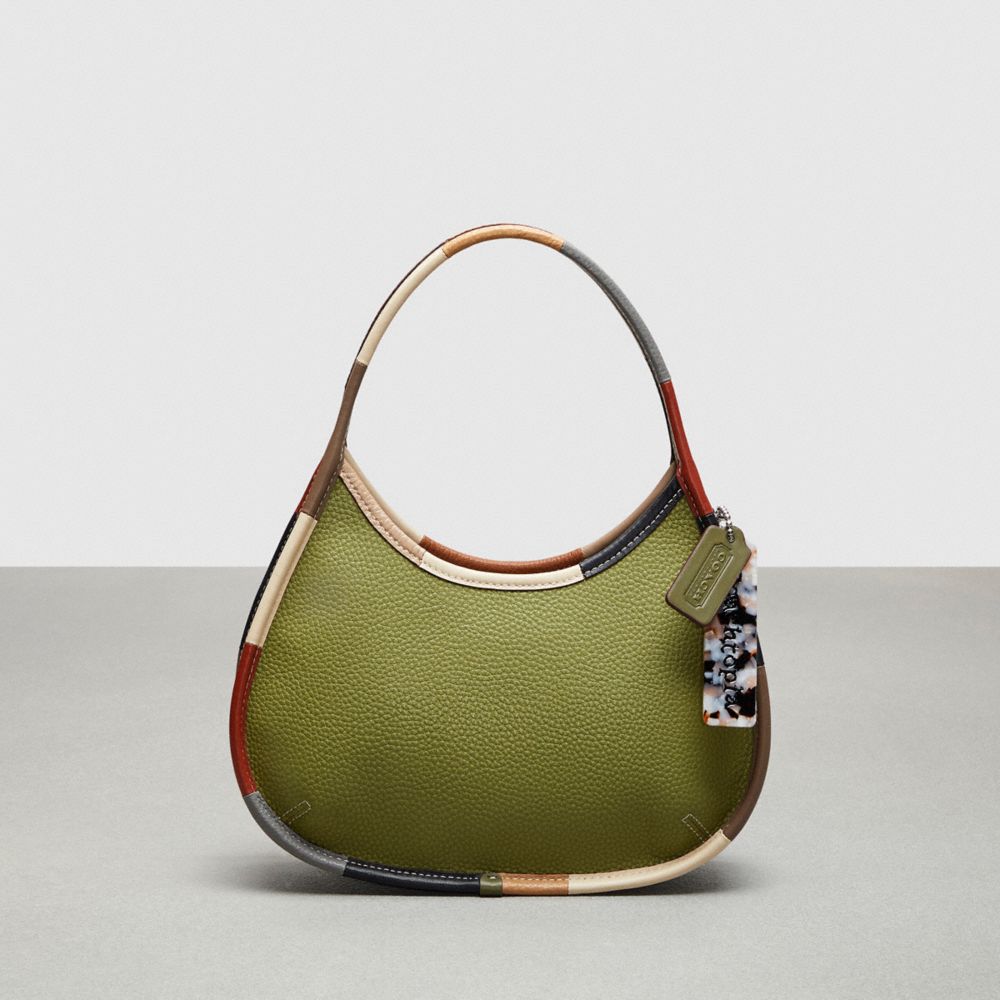 Ergo Bag With Colorful Binding In Upcrafted Leather - CL701 - Olive Green Multi
