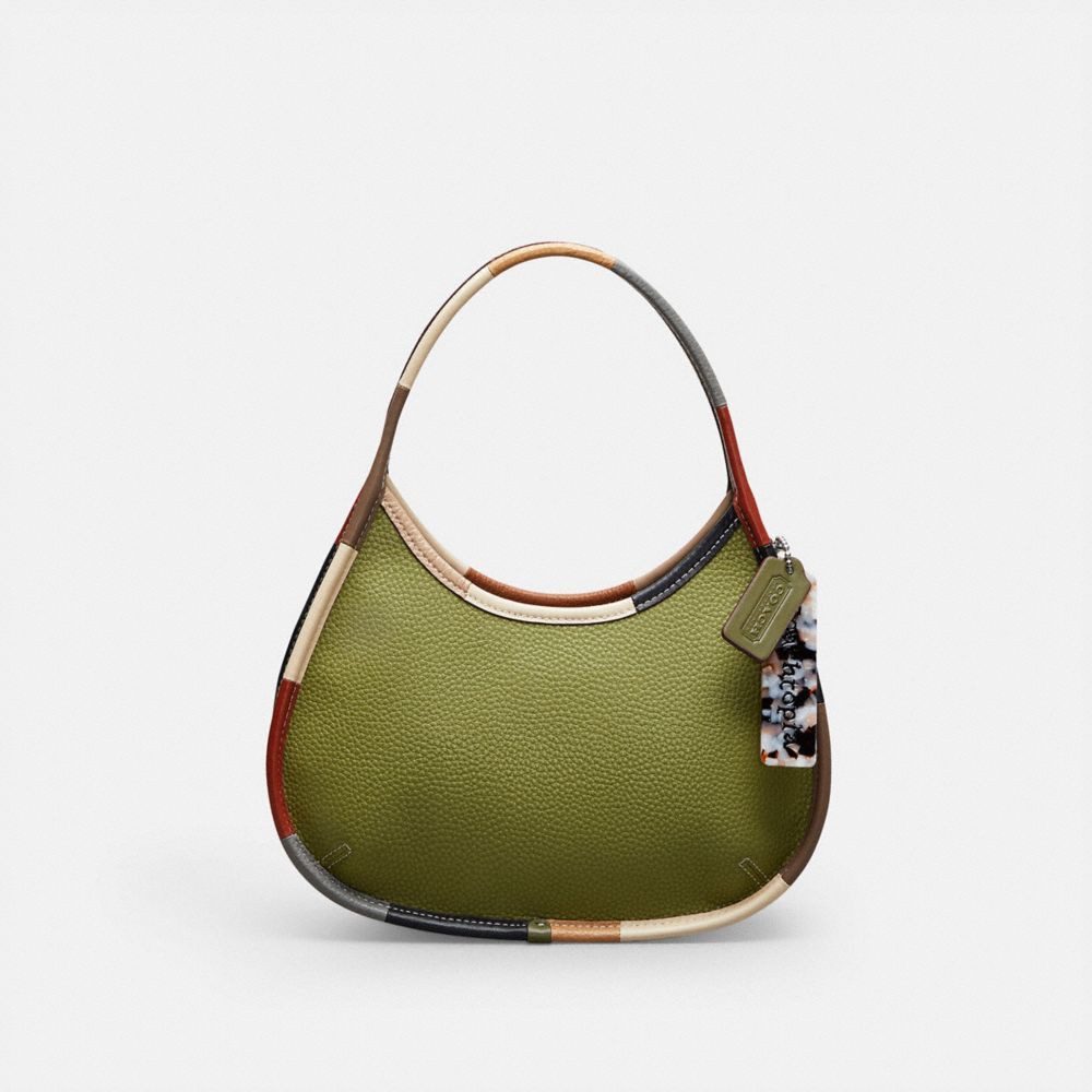 Ergo Bag With Colorful Binding In Upcrafted Leather - CL701 - Olive Green Multi