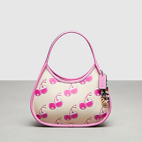 COACH CL754 Ergo Bag With Cherry Print Pink/Cloud-Multi