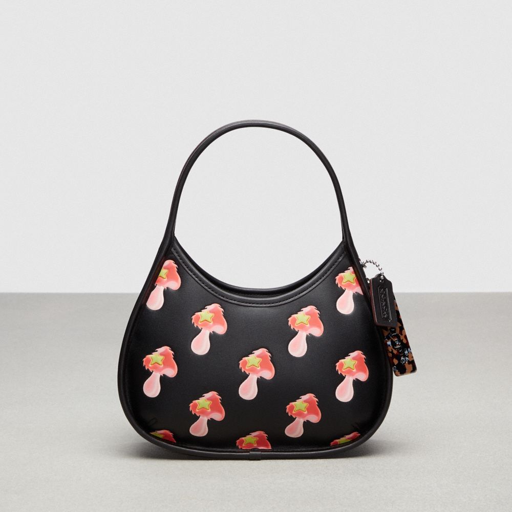 COACH CL756 Ergo Bag In Coachtopia Leather With Mushroom Print BLACK