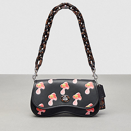 COACH CL760 Wavy Dinky In Coachtopia Leather With Mushroom Print Black