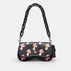 Wavy Dinky In Coachtopia Leather With Mushroom Print - CL760 - Black