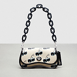 Wavy Dinky Bag In Coachtopia Leather With Cherry Print - CL761 - Black/Chalk Multi