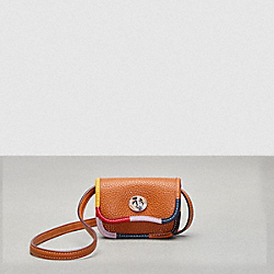 Wavy Wallet With Crossbody Strap And Upcrafted Scrap Binding In Coachtopia Leather - CL765 - Burnished Amber Multicolor