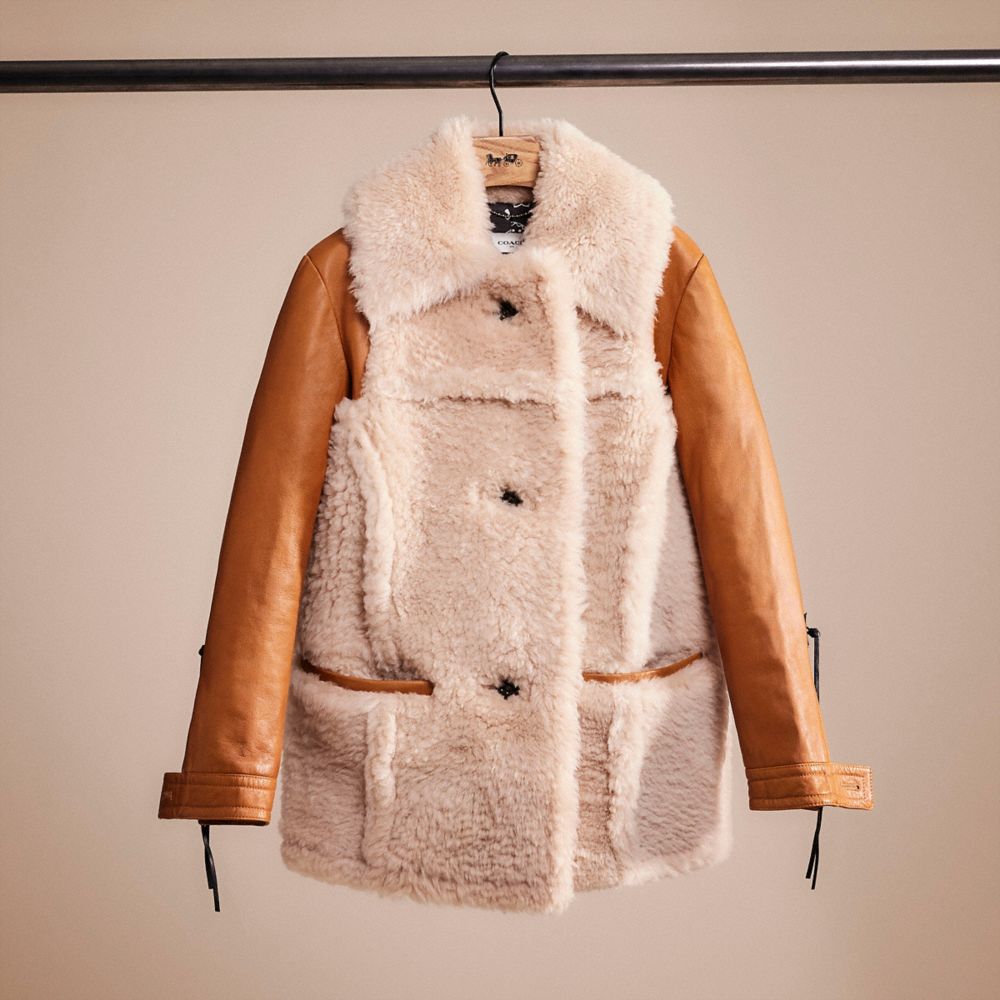 CL785 - Restored Shearling Leather Coat Dirty Chai