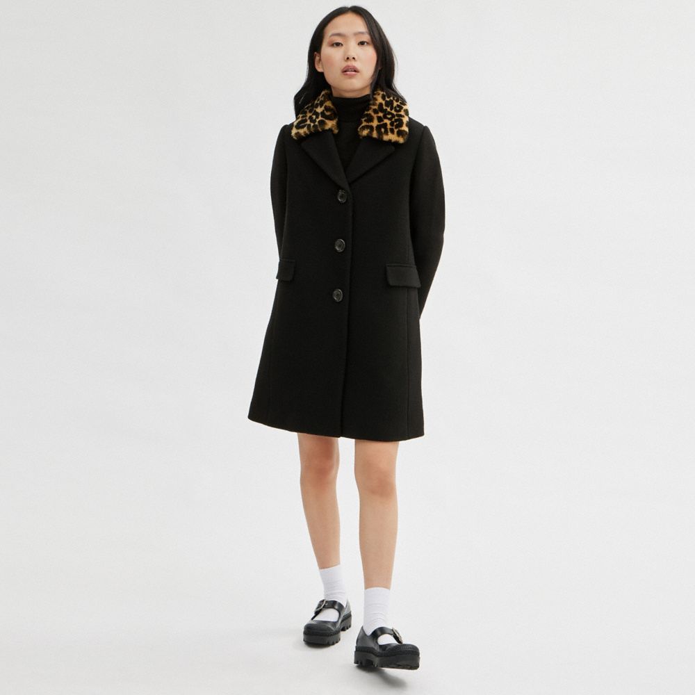 Wool hot sale coat collar