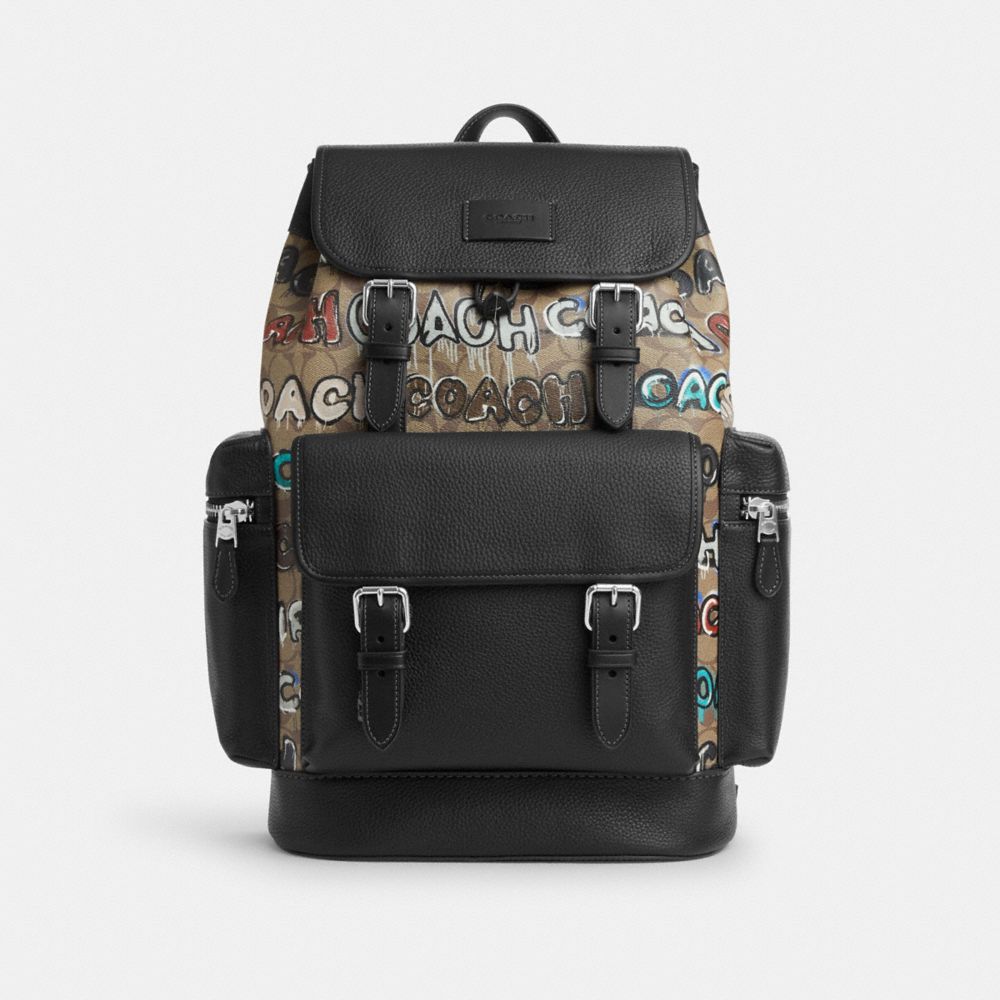 COACH CL951 Coach X Mint + Serf Sprint Backpack In Signature Canvas SILVER/KHAKI MULTI