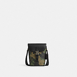 COACH CL959 Track Small Flap Crossbody In Signature Canvas With Camo Print GUNMETAL/GREEN MULTI