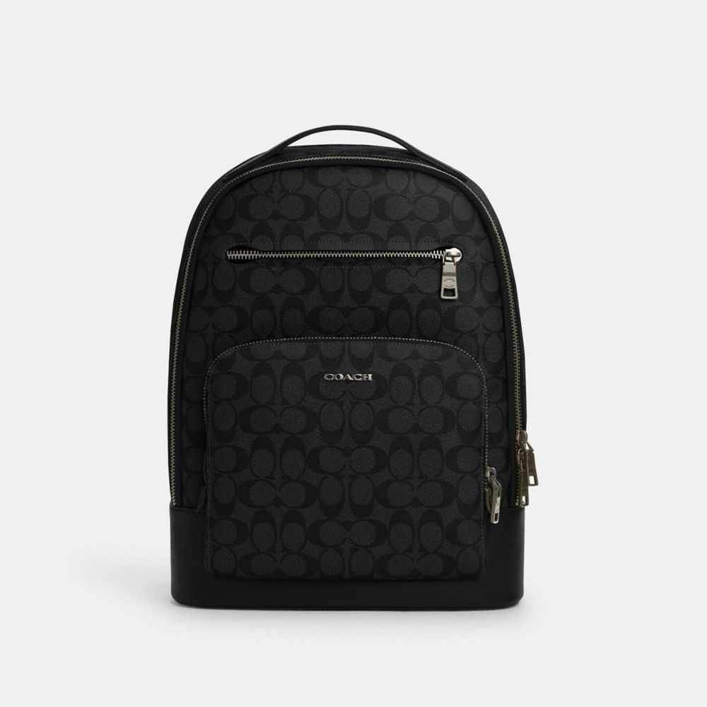 COACH Cl962 - ETHAN BACKPACK IN SIGNATURE CANVAS - GUNMETAL/BLACK/BLACK ...