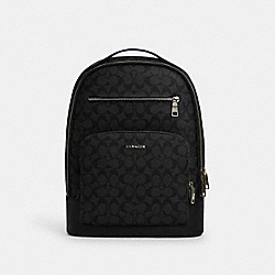 Ethan Backpack In Signature Canvas - CL962 - Gunmetal/Black/Black