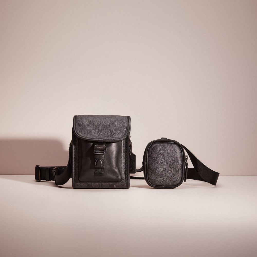 CL998 - Restored Charter North/South Crossbody With Hybrid Pouch In Signature Canvas Charcoal