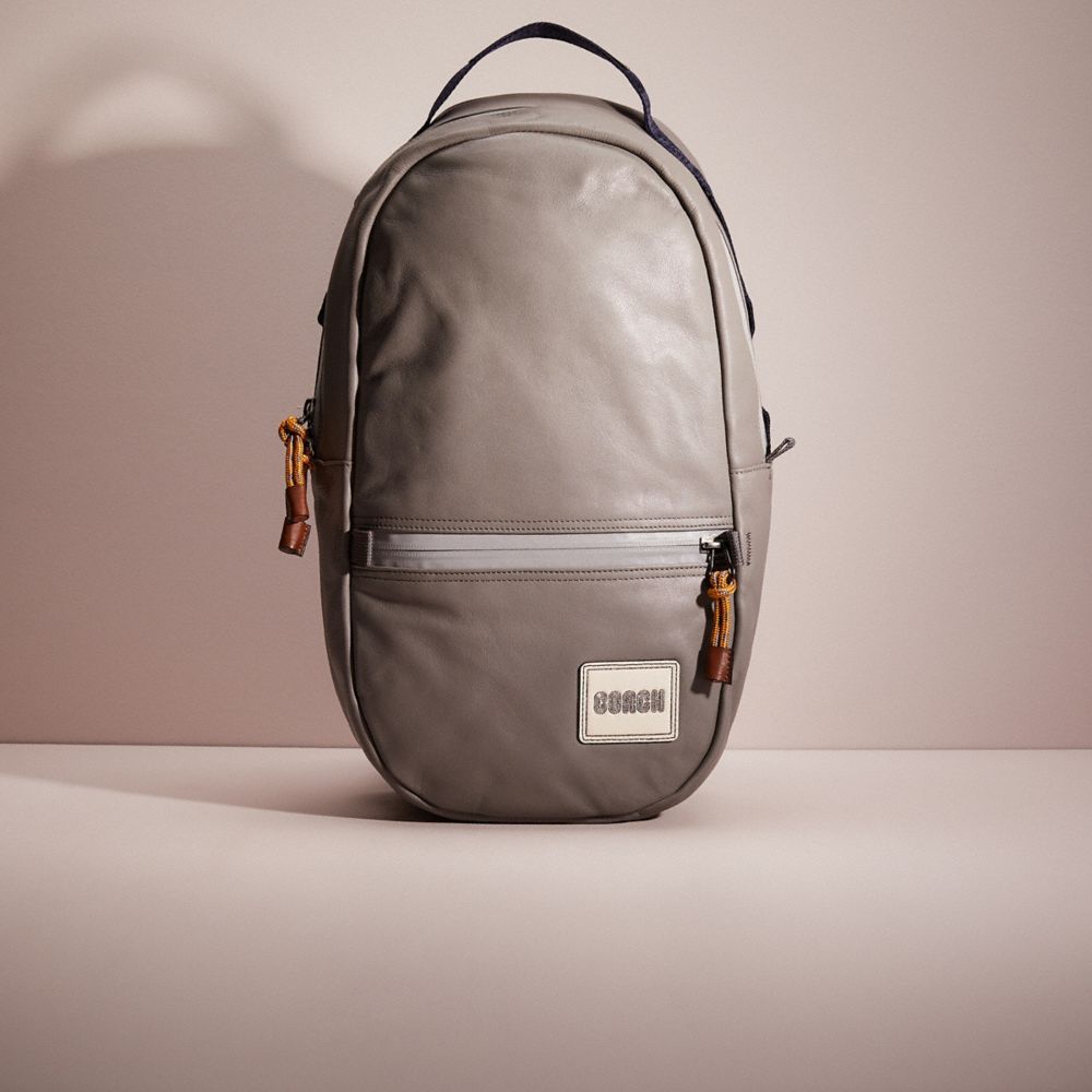 CM005 - Restored Pacer Backpack With Coach Patch Black Copper/Heather Grey