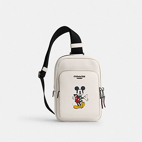 COACH CM026 Disney X Coach Track Pack 14 With Mickey Mouse Gunmetal/Chalk-Multi