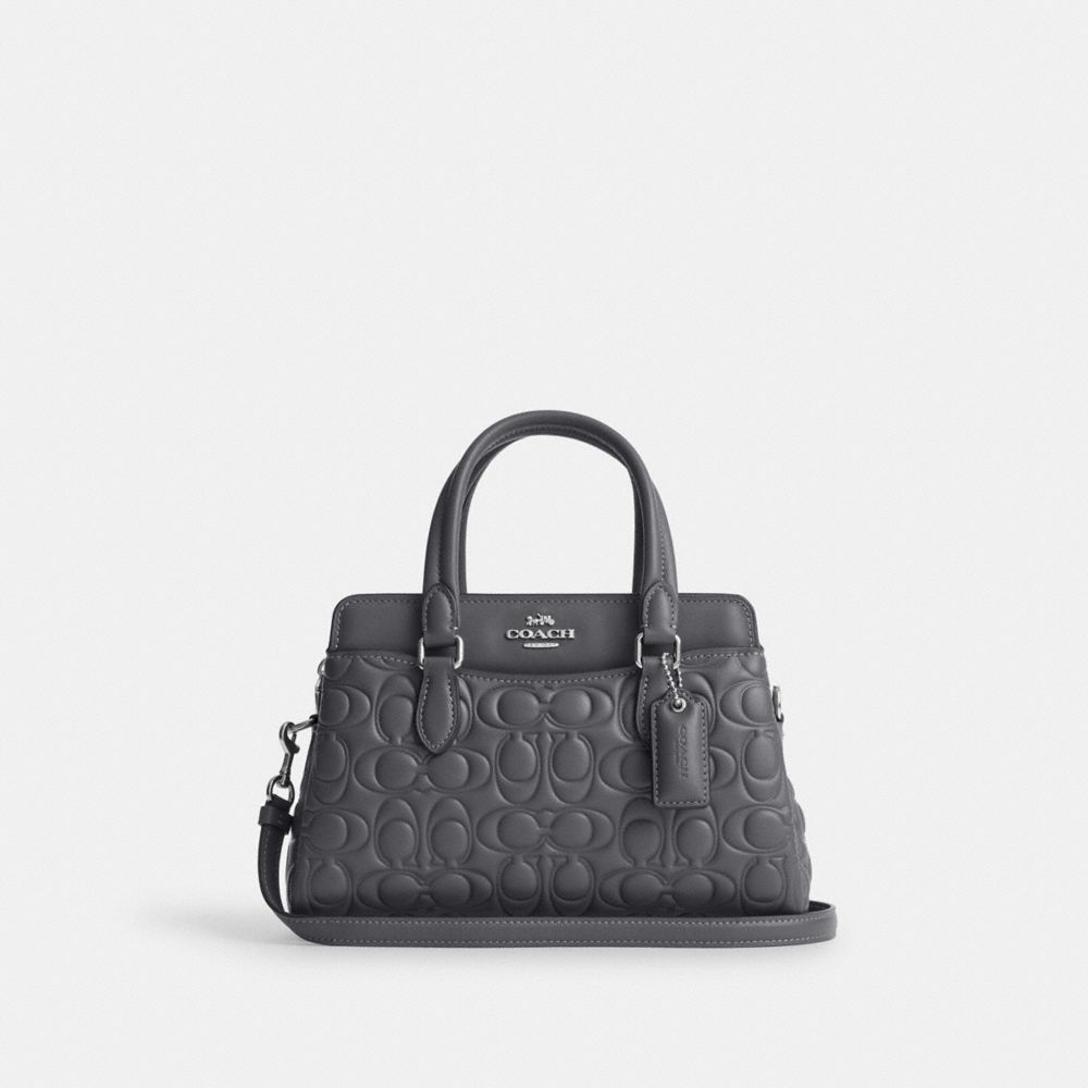 COACH CM050 Mini Darcie Carryall With Signature Silver/Industrial Grey