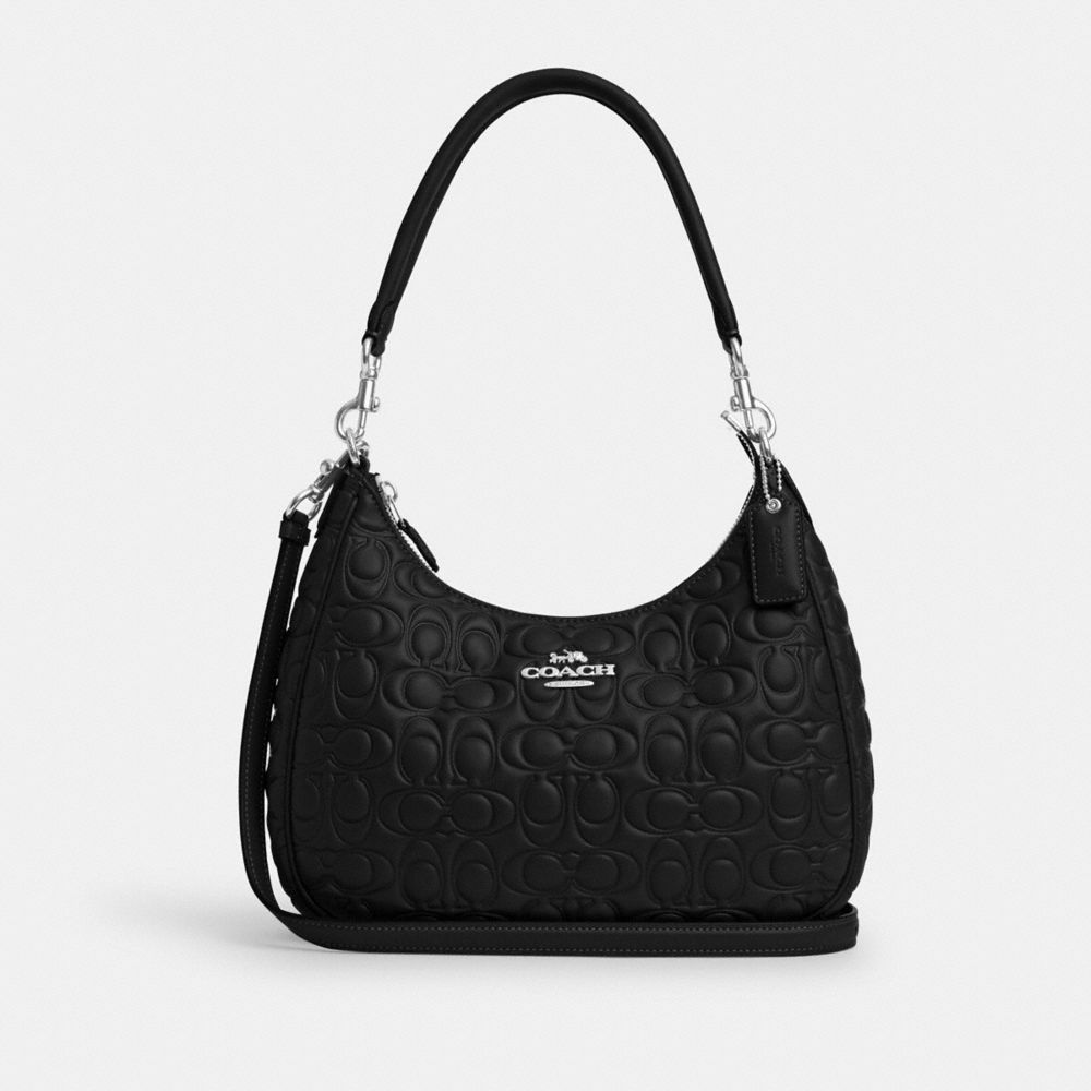 COACH CM055 Teri Hobo With Signature SILVER/BLACK