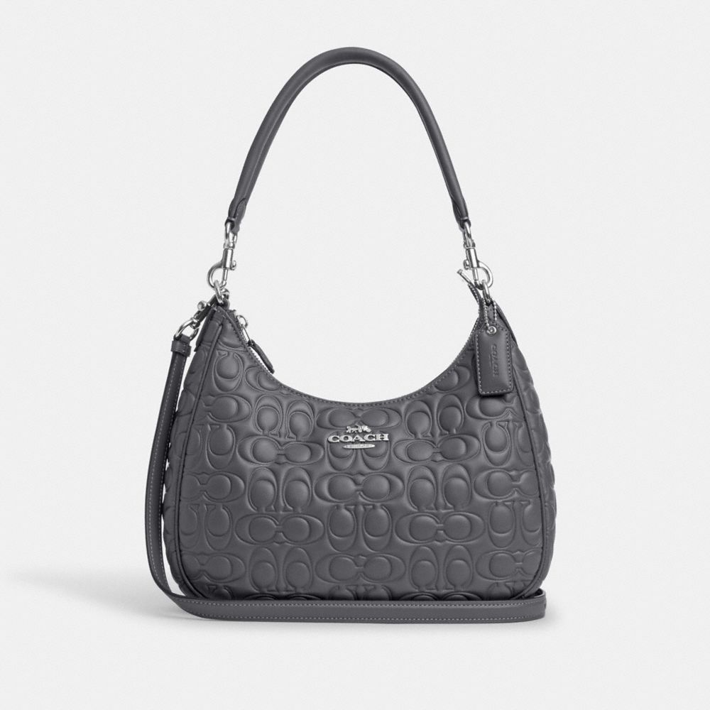 COACH CM055 Teri Hobo With Signature SILVER/INDUSTRIAL GREY