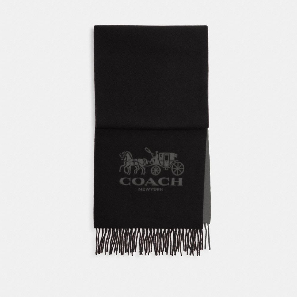 HORSE AND CARRIAGE BICOLOR CASHMERE MUFFLER