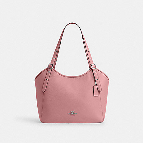 COACH CM074 Meadow Shoulder Bag Silver/True Pink