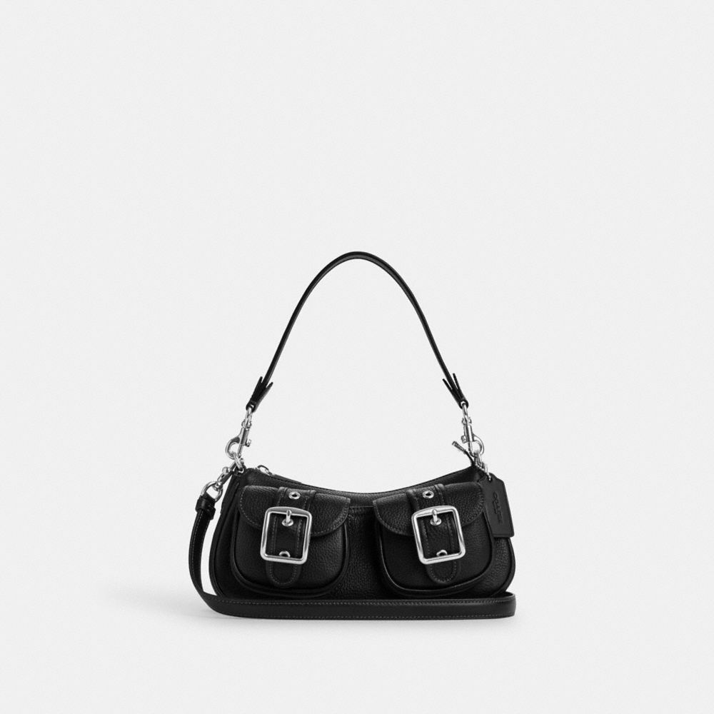 COACH CM079 Ashton Baguette Silver/Black