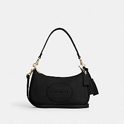 Teri Shoulder Bag With Coach Heritage - CM084 - Gold/Black