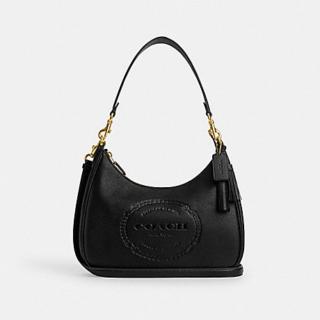 COACH CM085 Teri Hobo With Coach Heritage Gold/Black