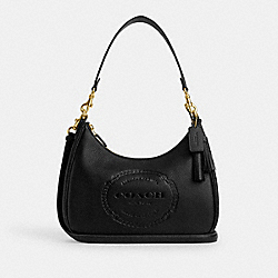 COACH CM085 Teri Hobo With Coach Heritage GOLD/BLACK