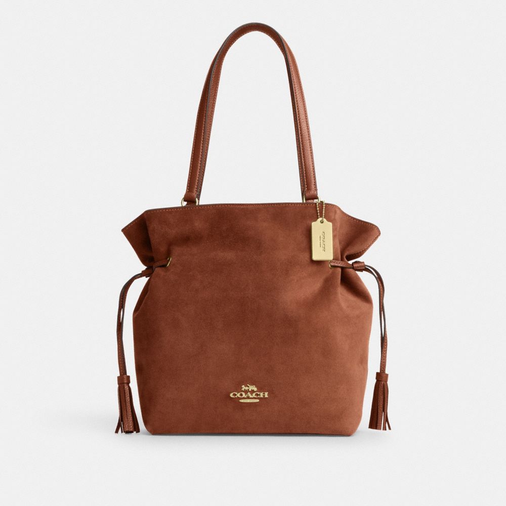 COACH CM088 Andy Tote Gold/Redwood