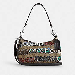 COACH CM096 Coach X Mint + Serf Teri Shoulder Bag In Signature Canvas SILVER/KHAKI MULTI