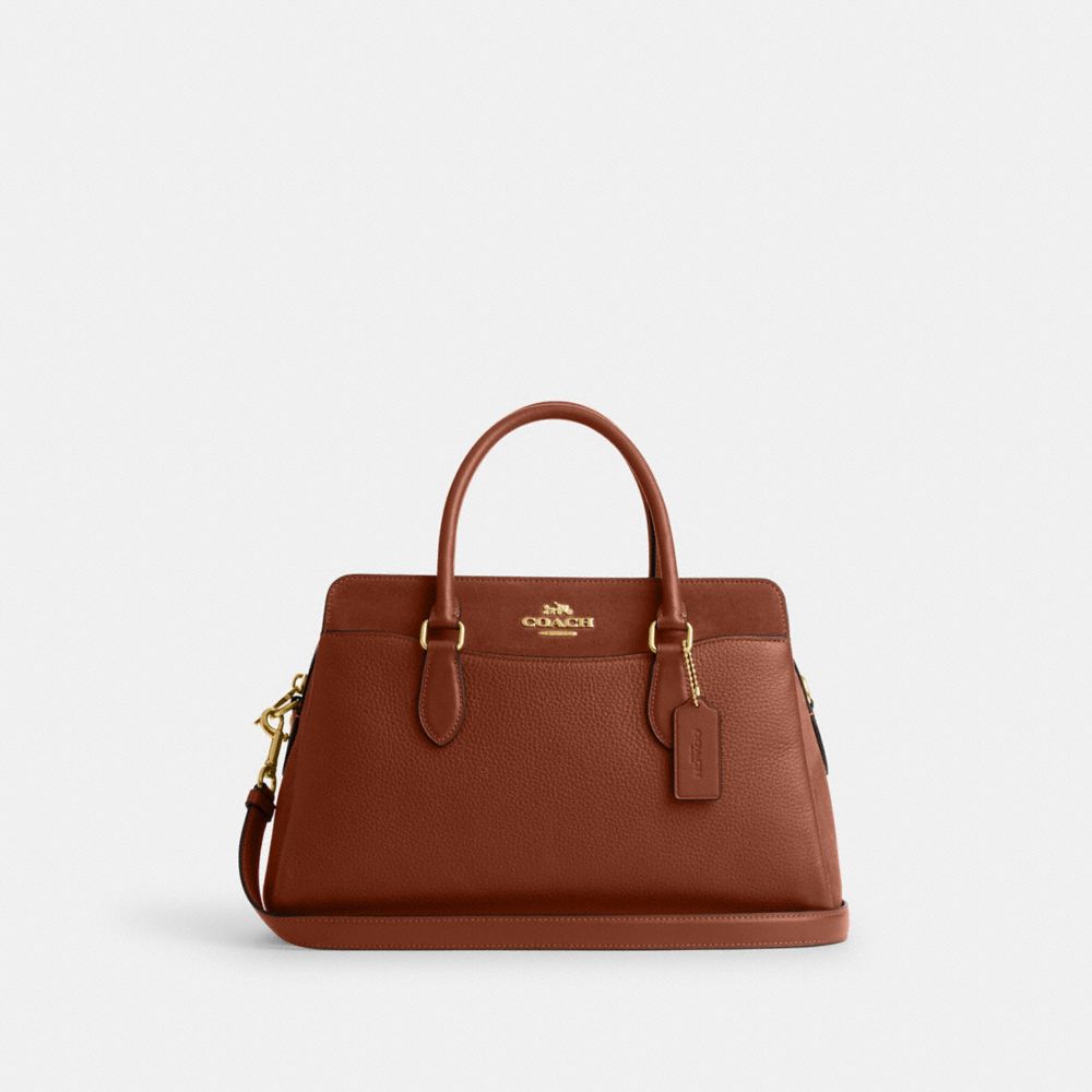 COACH CM100 Darcie Carryall Gold/Redwood