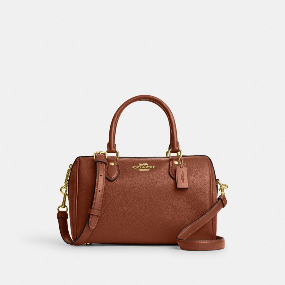 COACH CM102 Rowan Satchel Gold/Redwood