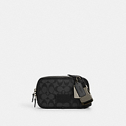 COACH CM106 Wyatt Belt Bag In Signature Canvas GUNMETAL/CHARCOAL/BLACK