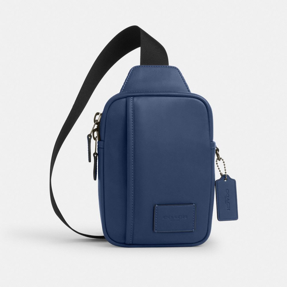COACH CM154 Edge L Pack Gunmetal/Deep Blue