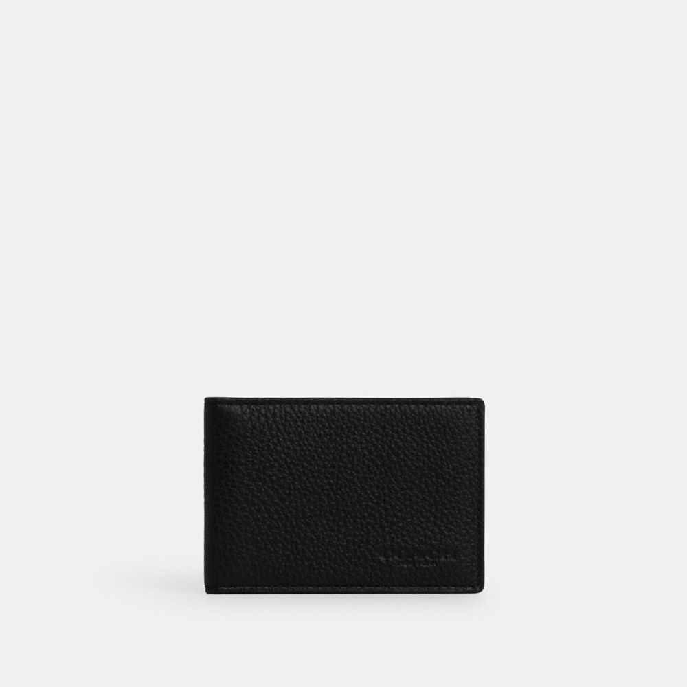 COACH CM167 Compact Billfold Wallet GUNMETAL/BLACK