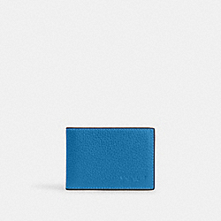COACH CM167 Compact Billfold Wallet GUNMETAL/BLUE JAY