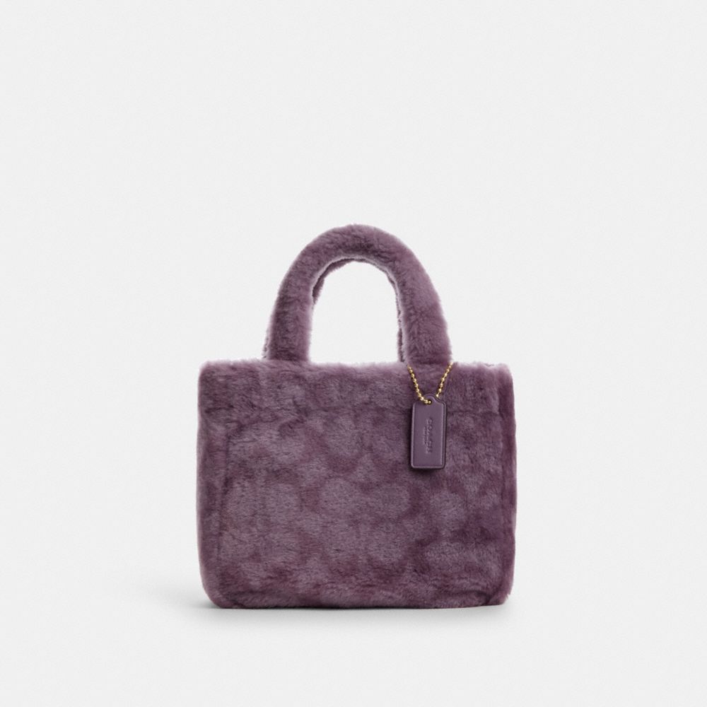 Small Tote In Shearling - CM177 - Gold/Purple Multi