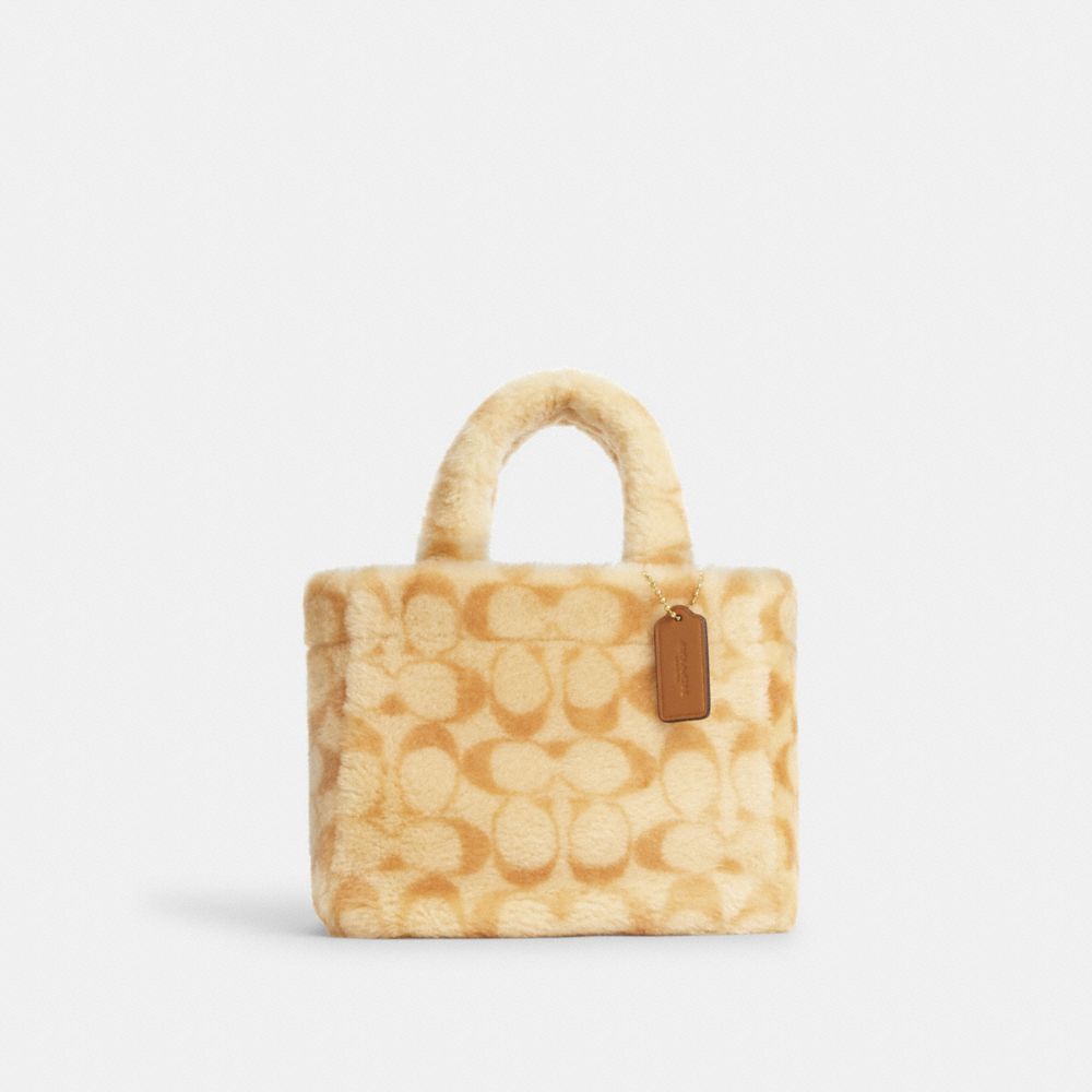 COACH CM177 Small Tote In Shearling IM/BEIGE MULTI