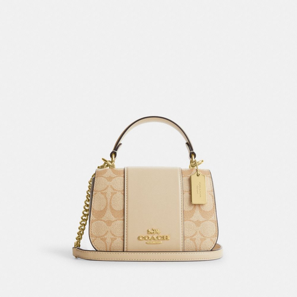 COACH CM195 Lysa Top Handle In Signature Canvas IM/LIGHT KHAKI/IVORY