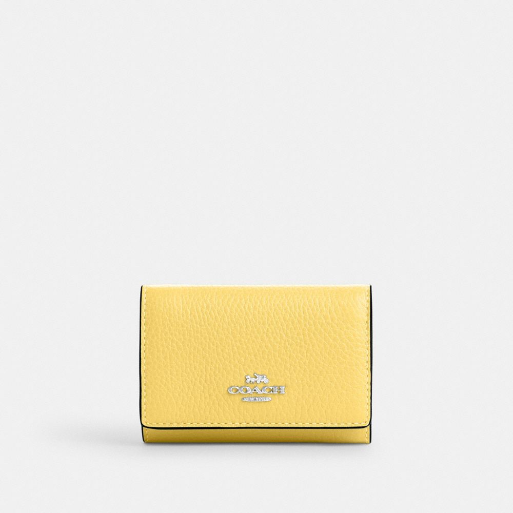 COACH CM238 Micro Wallet Silver/Retro Yellow