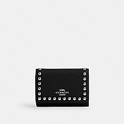 Micro Wallet With Rivets - CM247 - Silver/Black