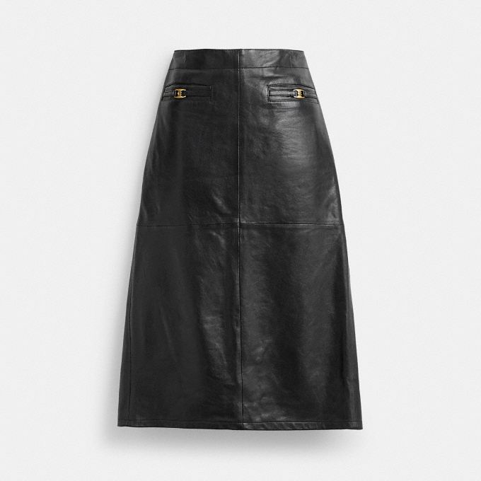 Long leather skirt discount designs