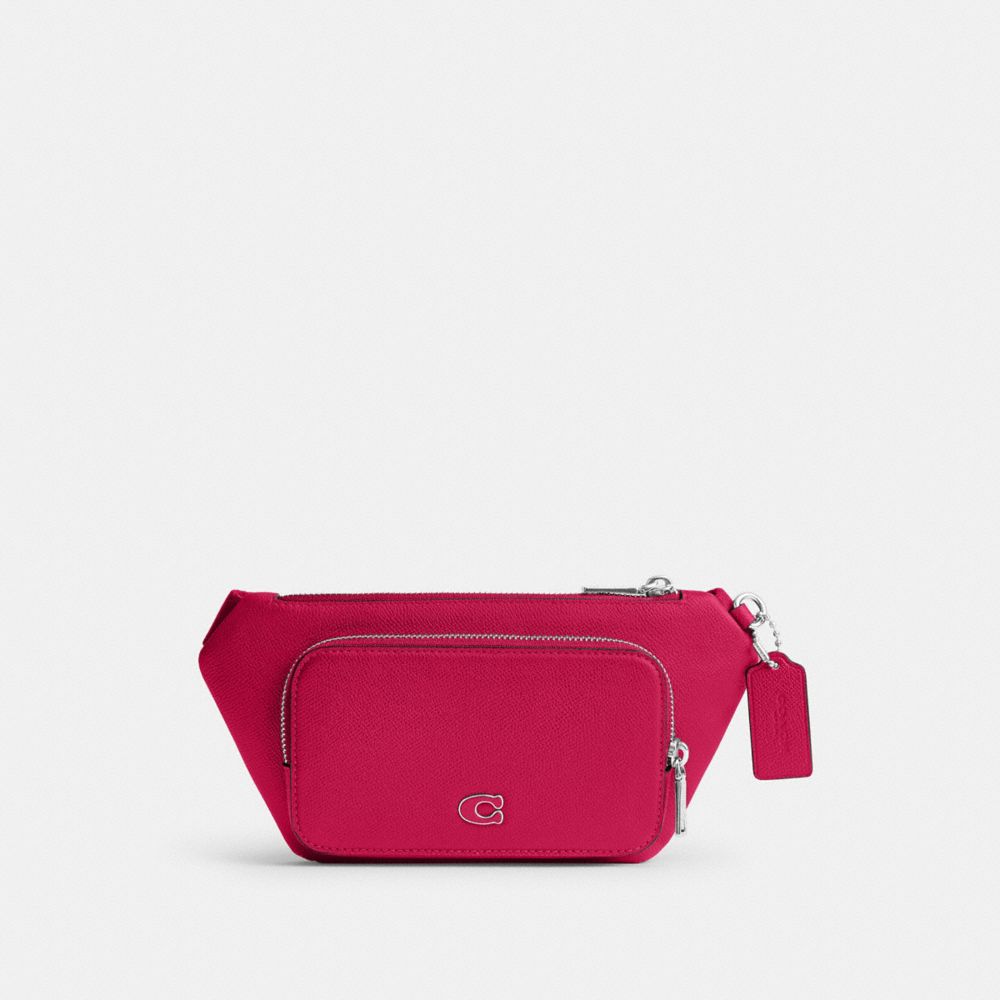 COACH CM334 Belt Bag With Signature Canvas Interior Detail DRAGON FRUIT