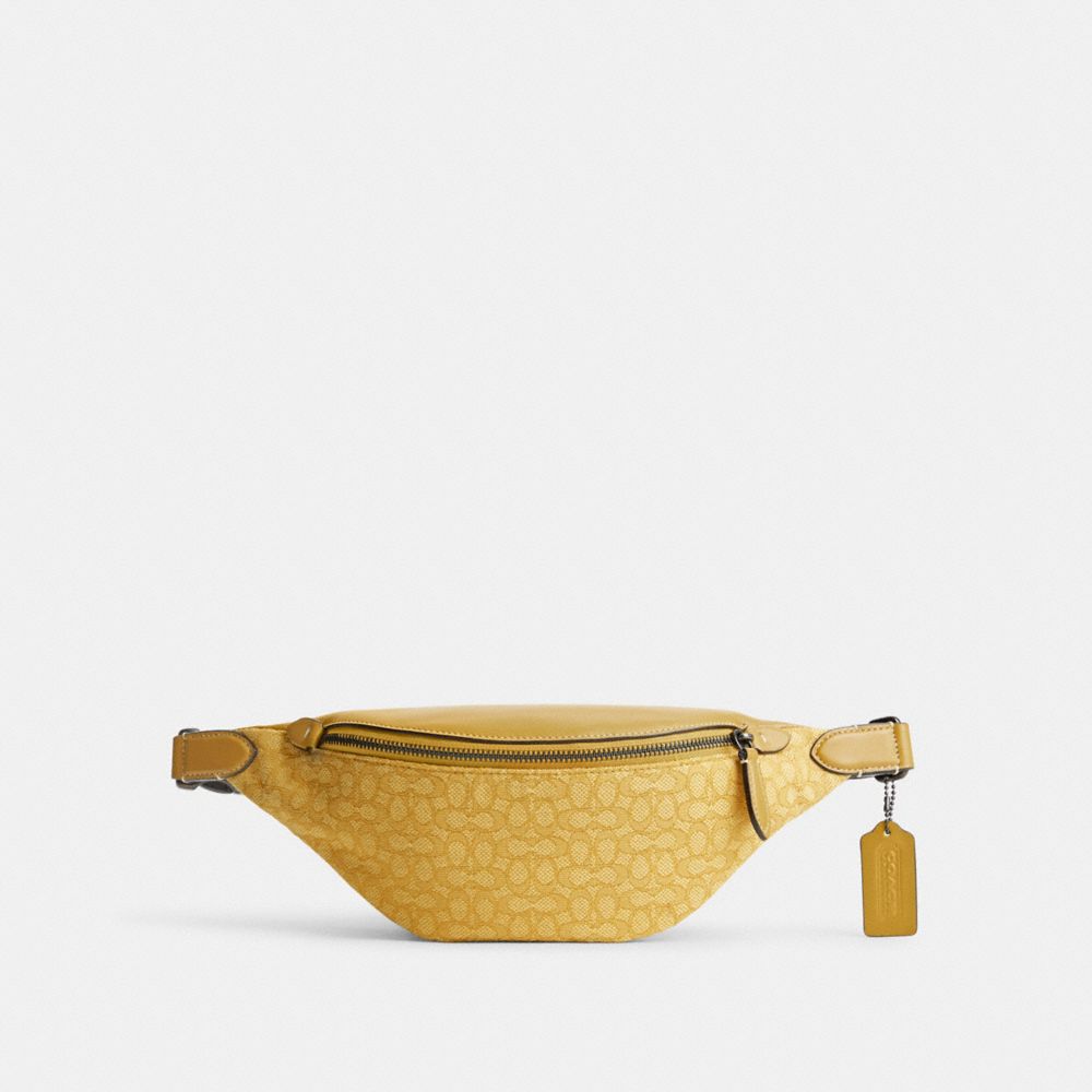 Charter Belt Bag 7 In Micro Signature Jacquard - CM373 - Yellow/Flax